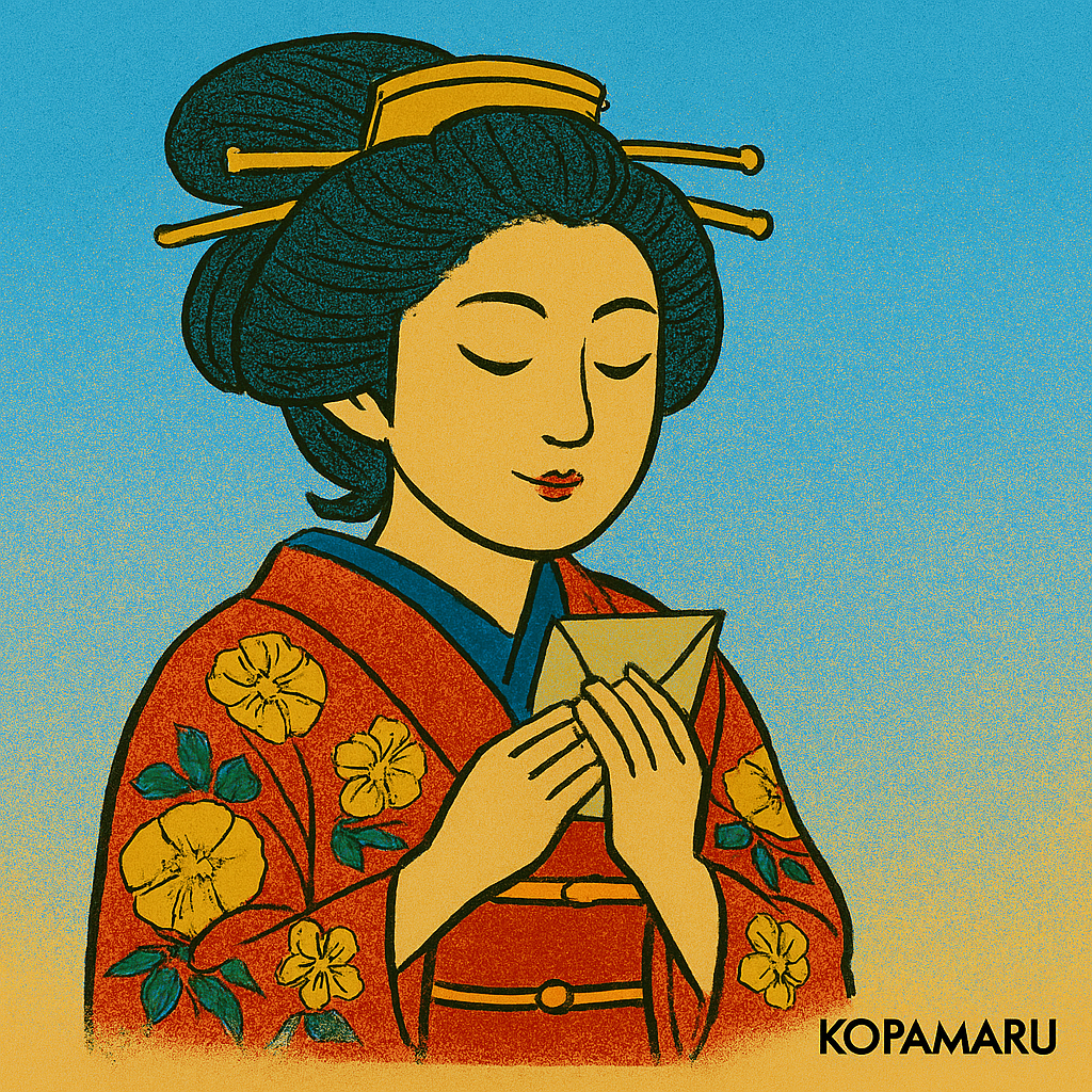 遊女が遊客に手紙を送る際、封じ目に「かよふ神、くわんじわう」と書く習慣があった。|吉原遊郭 稲荷の謎